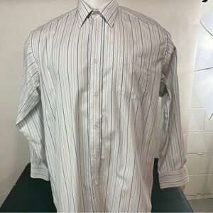 RBM Men’s Dress Shirt Broadcloth Long Sleeve Button Down 17 34/35 (354)